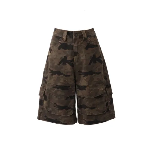 ZAVK Denim Shorts Women's Camouflage Brown