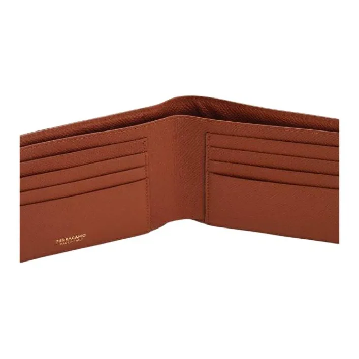 FERRAGAMO Calfskin Wallet Mini Men's Brown-3