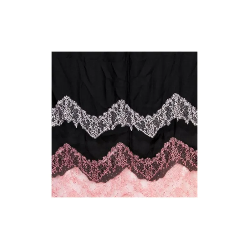 Valentino Cashmere Silk Scarves Women's Black/Pink-2