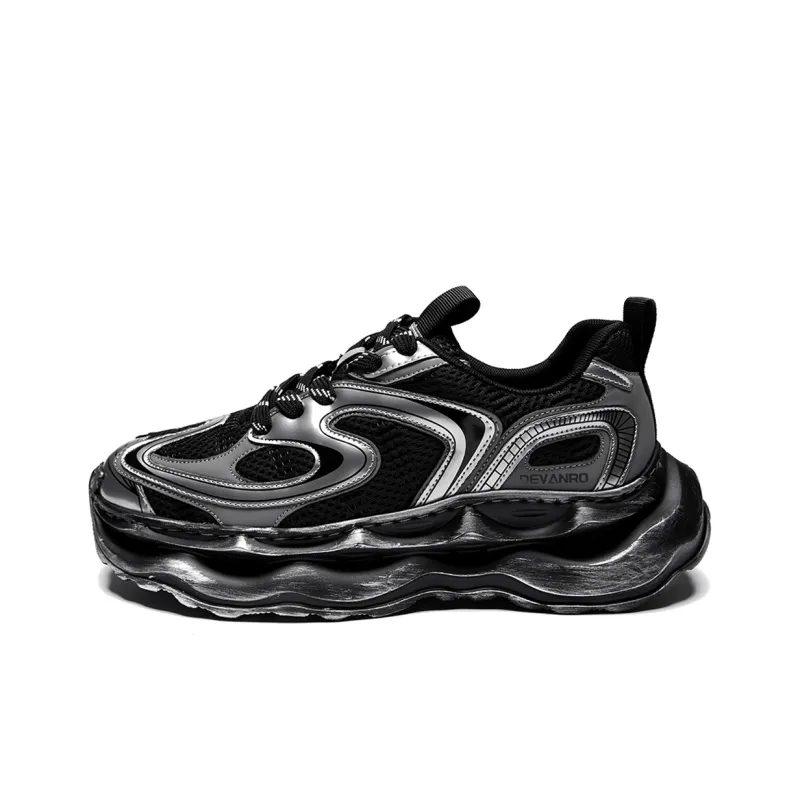 Devanro Cushioned Breathable Moisture Wicking Lightweight Height Increasing Low Top Chunky Sneakers Men's-1