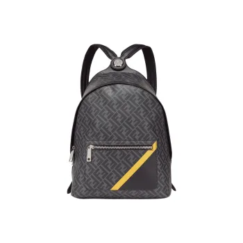 FENDI Canvas Backpack Medium Size Unisex Black