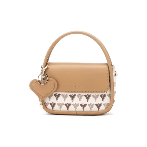 RED DRAGONFLY PVC Heart Print Charm, Round And Compact, Handbag, Shoulder Bag Regular Women's Brown