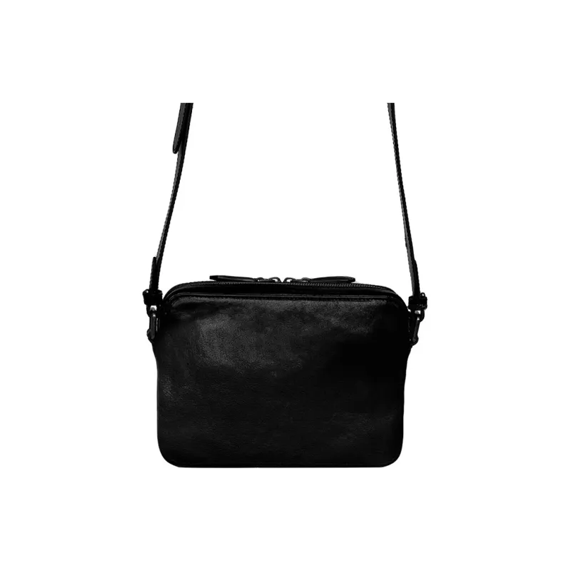MR'GUFA Cow Leather Shoulder Bag Crossbody Bag Men's Black & Brown/Classic Black-11