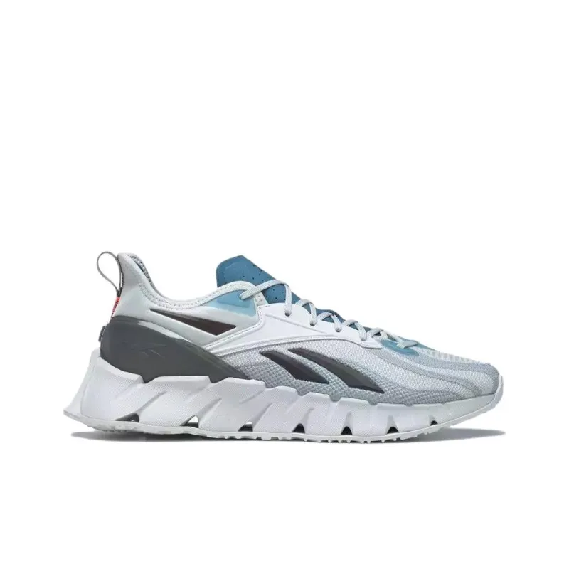 Reebok Zig Kinetica Anti-Slip Wear-Resistant Low-Top Running Shoes Unisex Gray White Blue-1