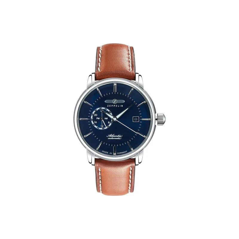 ZEPPELIN Automatic Mechanical Movement Men's Watches Watch 40 Blue Dial Stainless Steel Case Cow Leather Strap-0