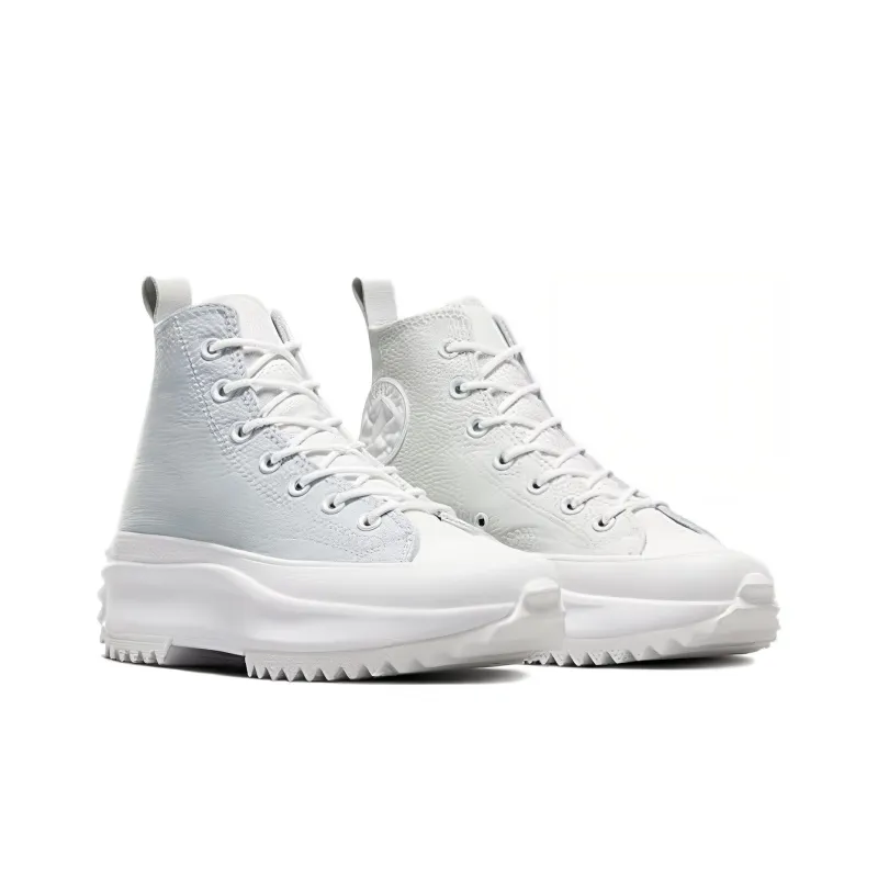 Converse Run Star Hike Abrasion Resistant Shock Absorbers High Top Canvas Shoes Unisex White-2