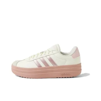 Adidas Vl Court Anti Slip Wear Resistant Low Top Skateboard Shoes Women's White Pink