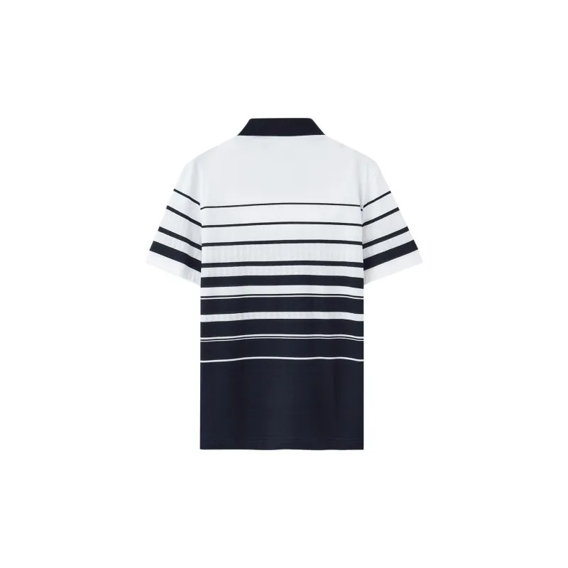 GOLDLION Polo Shirt Men's White Base With Blue Stripes-1