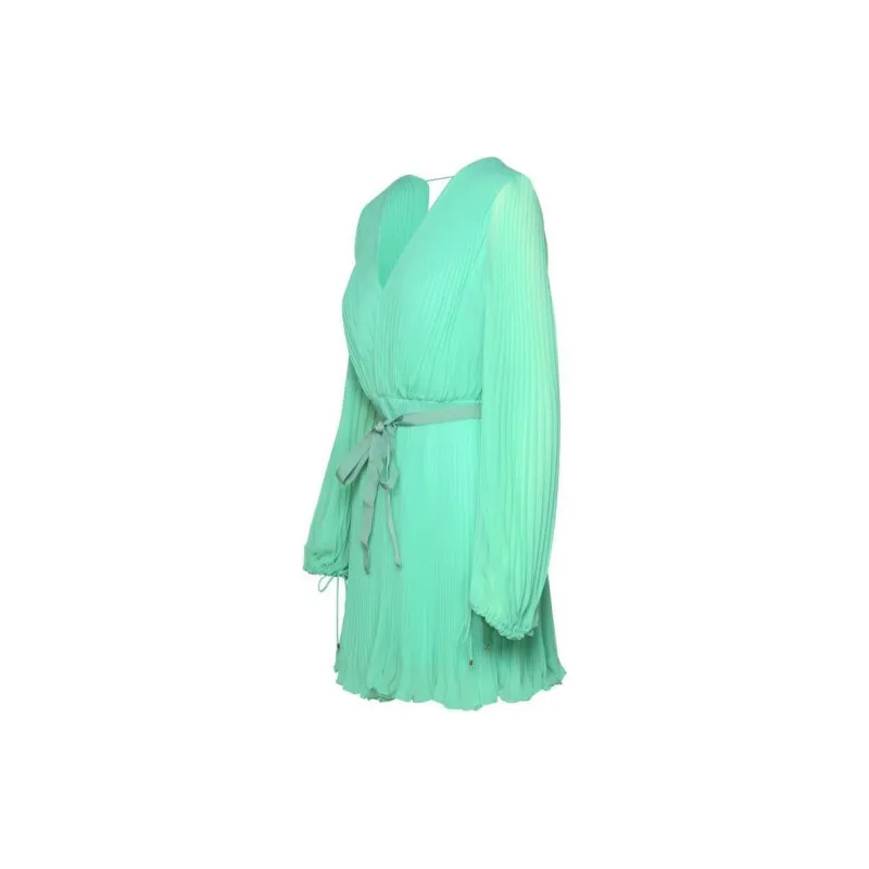 MaxMara V Neck Pleated Mini Dress-2
