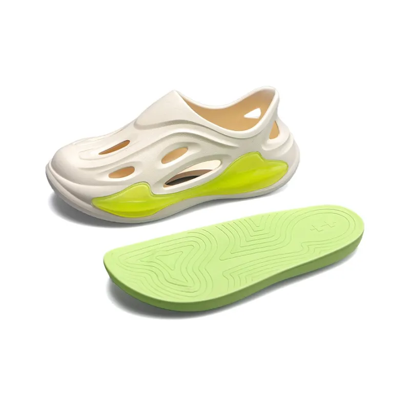 CAOT Jelly Perforated Shoes Series Clogs Unisex Beige Green-2