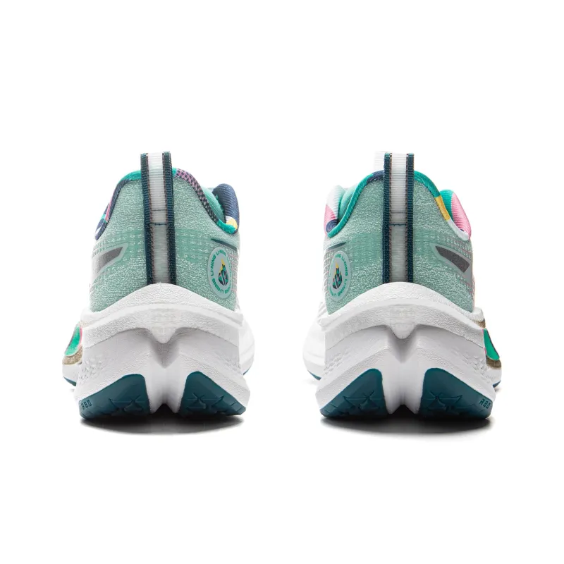 LiNing Red Hare 7 Pro Cushioning Anti Slip And Wear Resistant Low Top Running Shoes Women's White Green-4