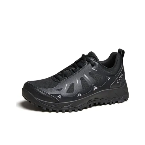 CAMEL Cushioning Wear-Resistant Low-Top Hiking Shoes Men's Black