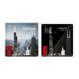 Chicago Skyline Photo Frame Double Image | Not Included Building Blocks
