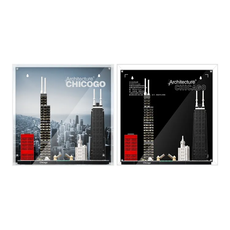 LIGHT YOUR BRICKS Compatibility Building Block Skyline Dual View Photo Frame Display Case Model Accessories-16