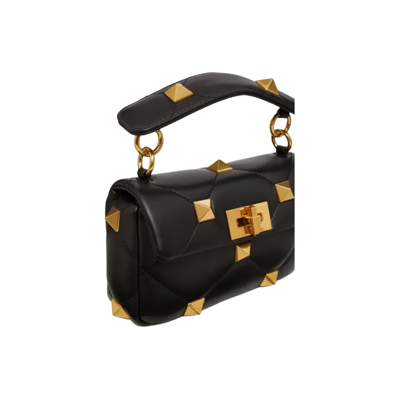 Valentino ROMAN STUD Sheepskin Handbag Crossbody Bag Shoulder Bag Women's Black-3