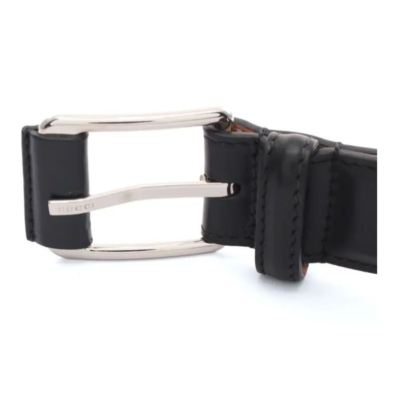 GUCCI Calfskin Leather Belts Men's Black --2