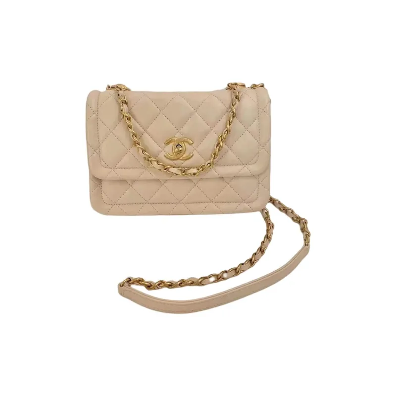 CHANEL Sheepskin Handbag, Shoulder Bag, Crossbody Bag Women's White-1