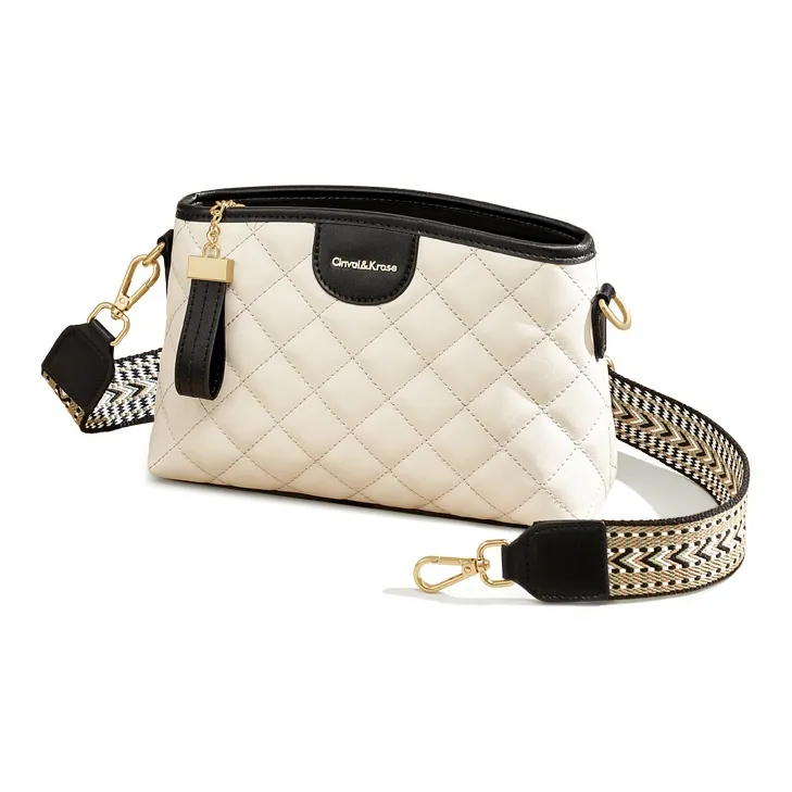 Simvay Clos Cow Split Leather With Synthetic Leather Shoulder Bag Crossbody Bag Small Size Women's White-1