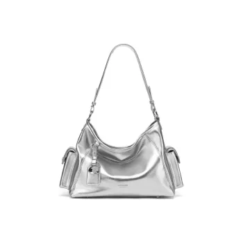 Tanita West Cow Leather Tote Medium Size Women's Silver