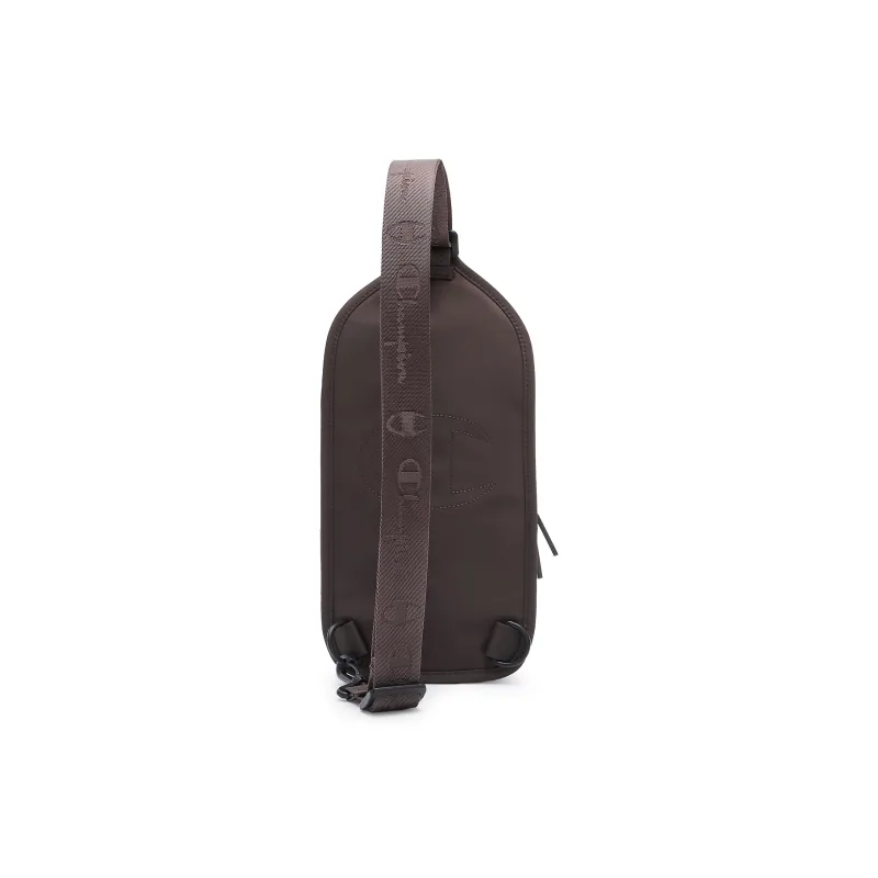 Champion Fabric Crossbody Bag, Sling Bag Regular Unisex Black/Dark Brown-8