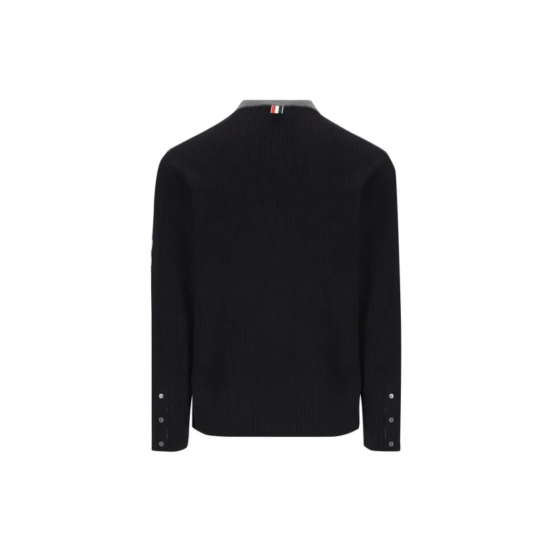 THOM BROWNE 4 Bar Two Toned Knitted Jumper-1