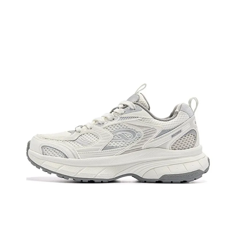 QIAODAN Kaiyuan 2K Coverage Rebound Wear-Resistant Lightweight Slip-Resistant Low-Top Casual Shoes Women's White Gray-0