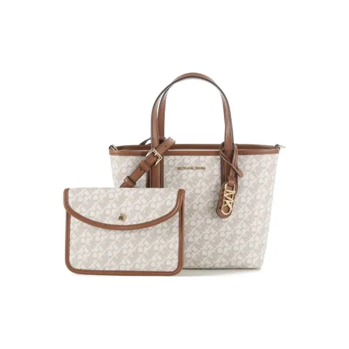 MICHAEL KORS Eliza Series Artificial Leather Combo Bag, Tote, One Shoulder Handbag Women's Vanilla White