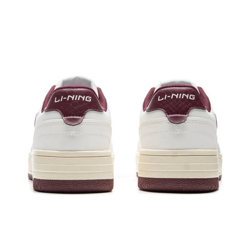 LiNing Tianji Soft Anti Slip Wear Resistant Lightweight Breathable Low Top Skateboard Shoes Women's White Purple-4