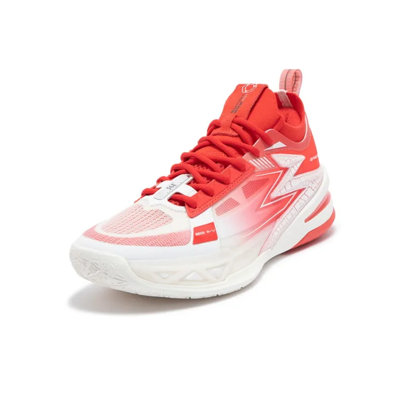 361° BIG3 5.0 Pro Basketball Shoes Men Low Top Rosefinch Red/Feather White-1