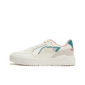 LiNing Common 80s Anti Slip Wear Resistant Low Top Skateboard Shoes Women's White Green