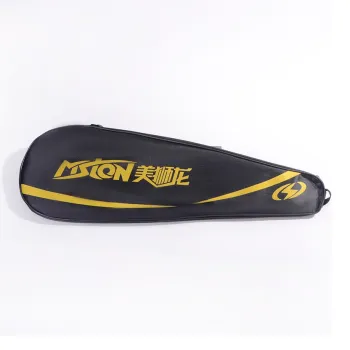 Mei Shi Long BAG0003 Badminton Use 2 Pcs Pack Shoulder Bag Black Gold