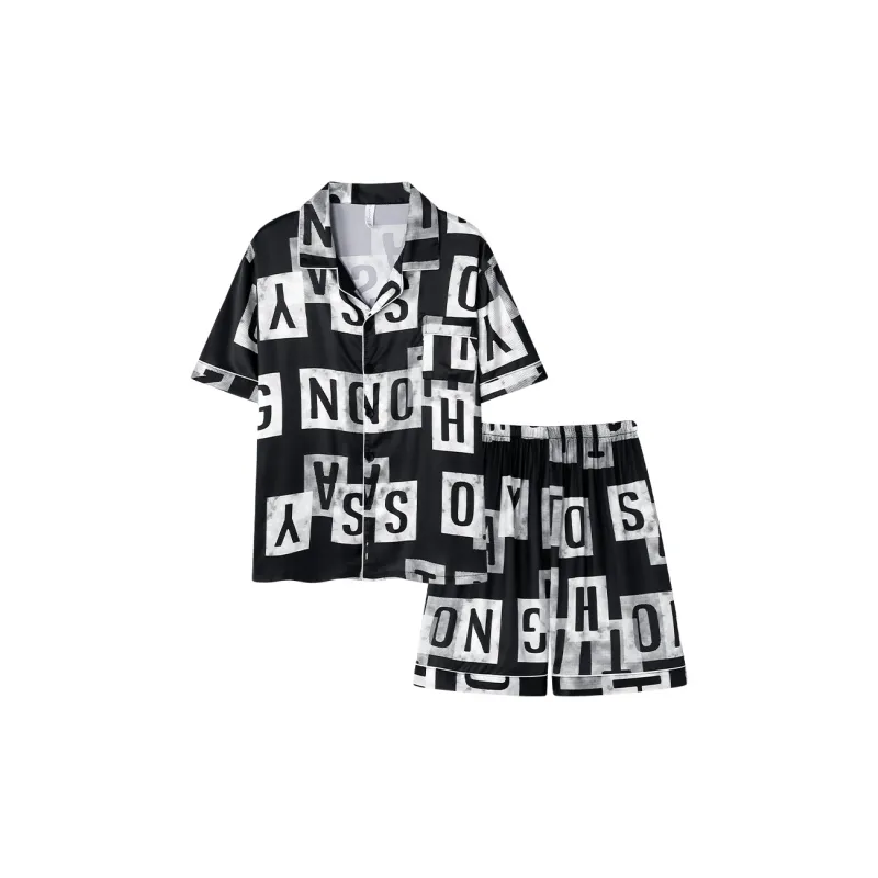 Qiao Ni Tong Pajama Set Men's Black-23