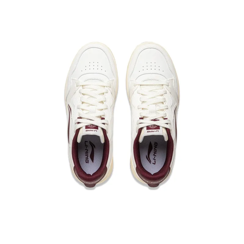 LiNing Tianji Soft Anti Slip Wear Resistant Lightweight Breathable Low Top Skateboard Shoes Women's White Purple-3