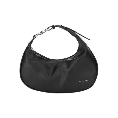 OMI Handbag Fabric With Microfiber Synthetic Leather Regular Women's Black/White/Caramel