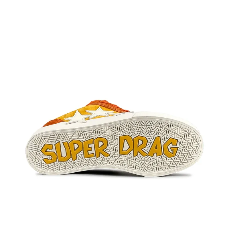 LuzaoT SUPER DRAG Stars Shoes Anti Slip And Wear Resistant Breathable Low Top Skateboard Shoes Women's Orange Yellow-5