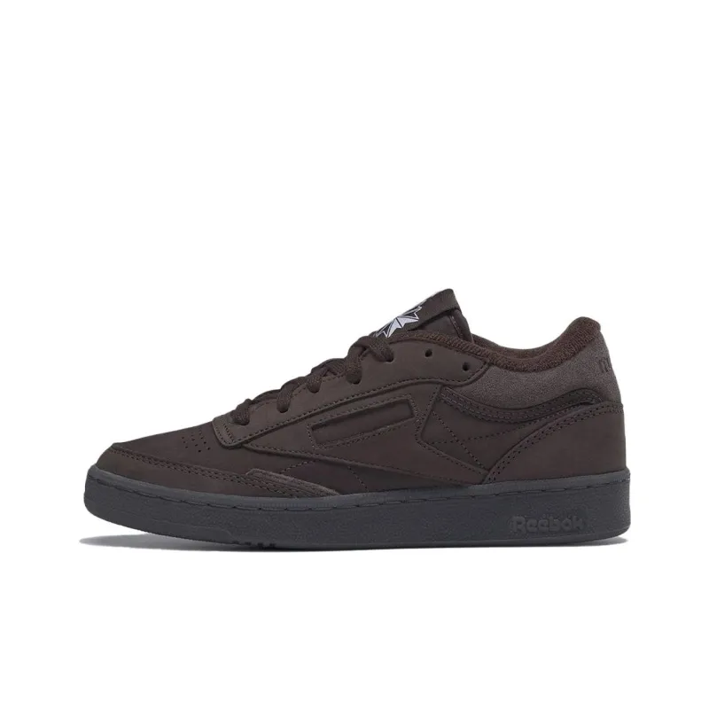 Adsum x Reebok Club C Mid Slip-Resistant Mid-Top Skateboard Shoes Men's Brown-0
