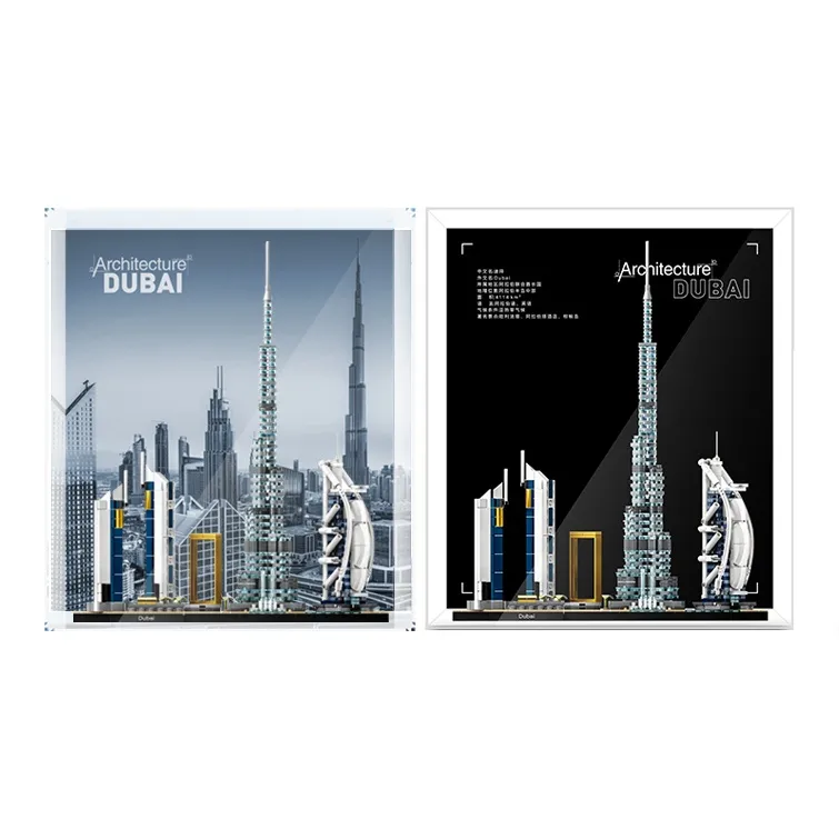 LIGHT YOUR BRICKS Compatibility Building Block Skyline Dual View Photo Frame Display Case Model Accessories-28