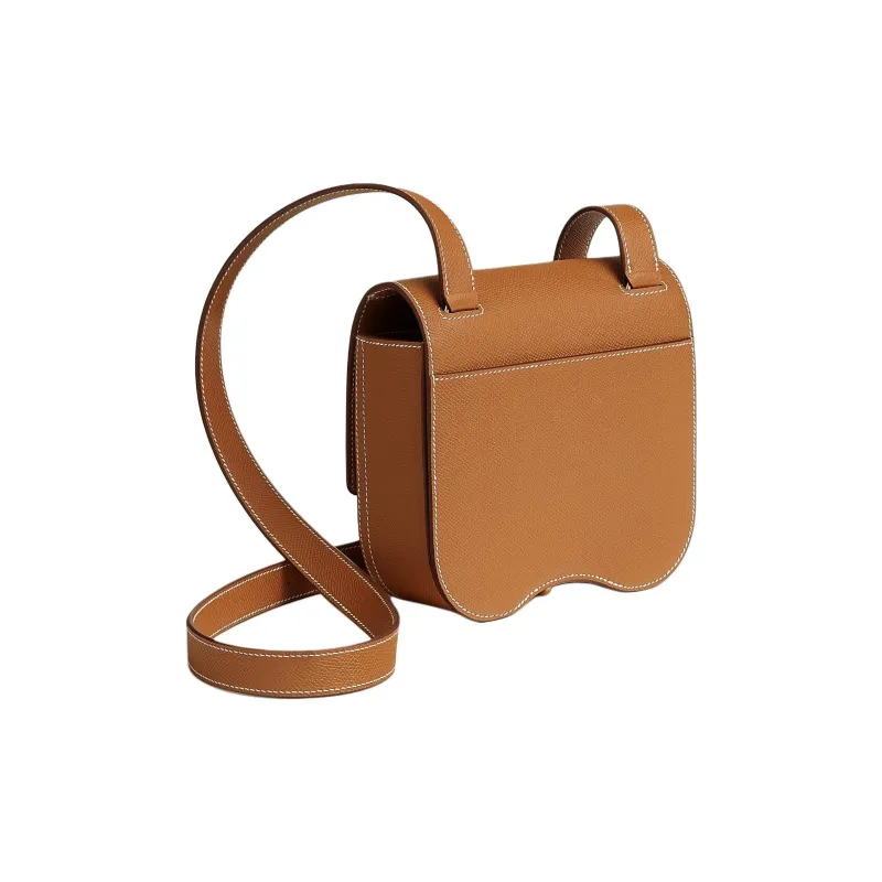 HERMES DellaDella Cavalleria Epsom Calfskin Crossbody Bag Shoulder Bag Mini Women's 37 Gold Gold Brown-2