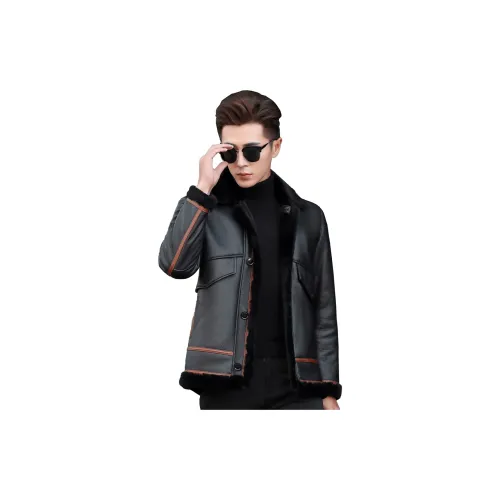 FORTEI Leather Jacket Men's Black