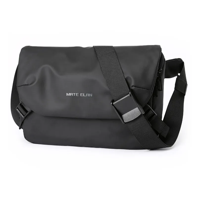 MOYYI PVC Messenger Bag, Shoulder Bag, Crossbody Bag Tubas Unisex Black-0