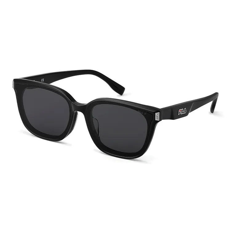 FILA Plate Frame Irregular Shape Sunglasses Unisex Piano Black, Orchid White, Sea Green-0