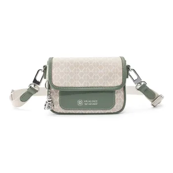 Kipling Polyamide Crossbody Bag, Shoulder Bag Small Size Women's Beige Base With Letter Print Patchwork