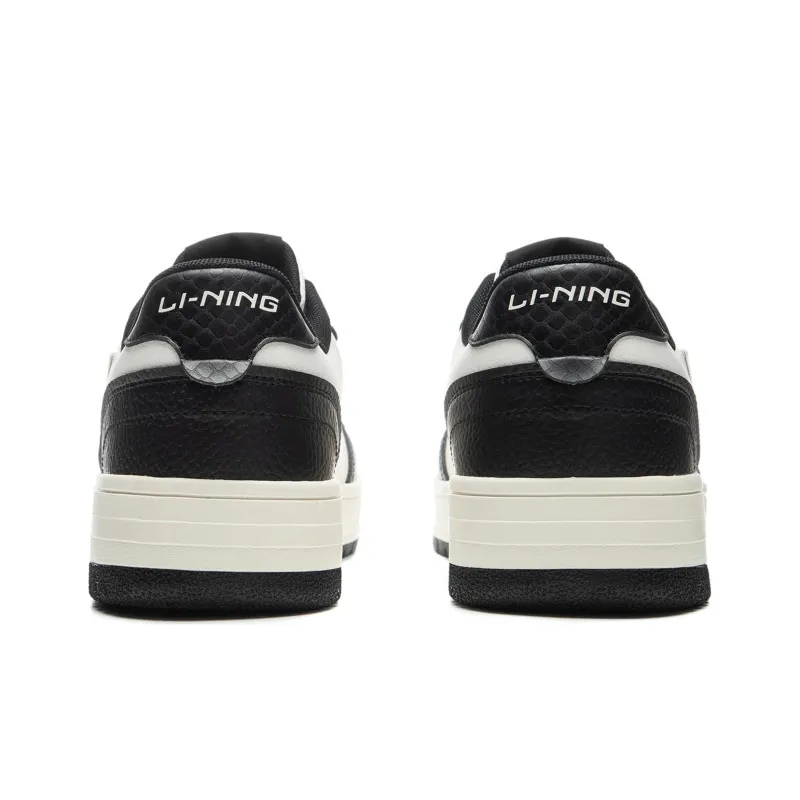 LiNing Tianji Soft Slip Resistant Cushioning Abrasion Resistant Low Top Skateboard Shoes Men's White Black-4