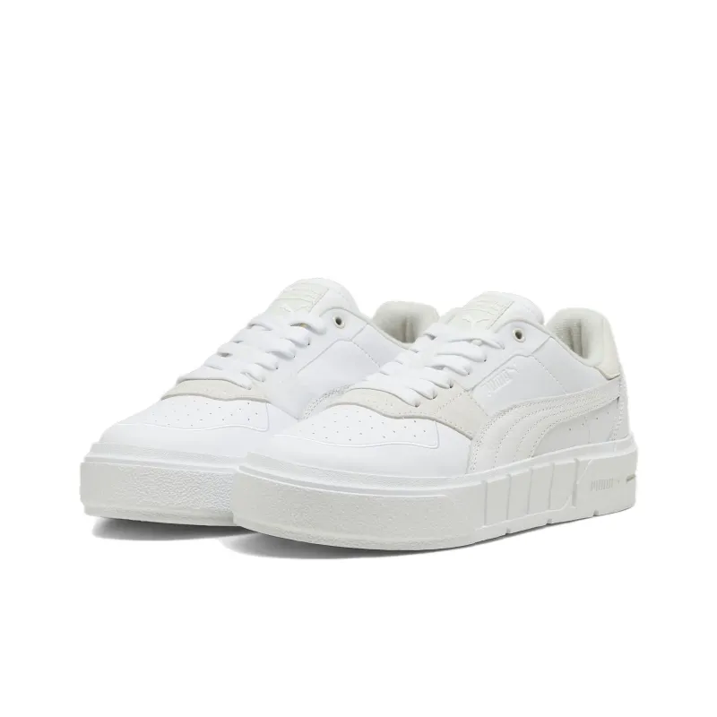 PUMA Cali Court PureLuxe Anti Slip Wear Resistant Low Top Skateboard Shoes Women's White Gray-2