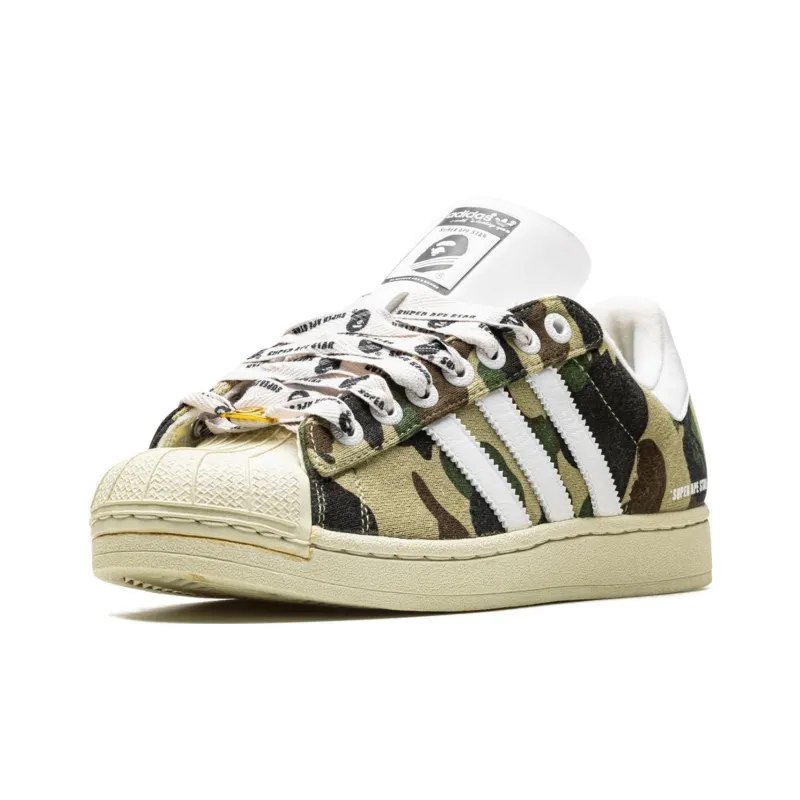 Nigo x Adidas Anti Slip Wear Resistant Low Top Skateboard Shoes Unisex Green Brown White-3