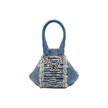 DIESEL D Vina XS Logo Charm Denim Shoulder Bag