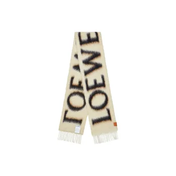 LOEWE Mohair Knit Scarves Men's Brown