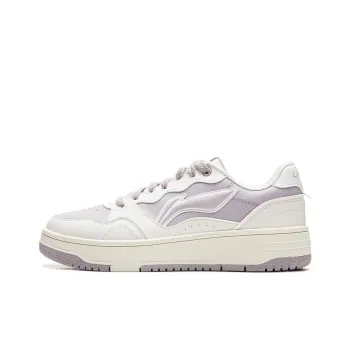LiNing Tianji Soft Slip Resistant Cushioning Abrasion Resistant Low Top Skateboard Shoes Women's White Purple