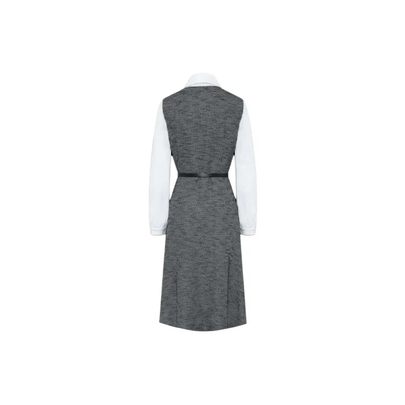 BBLLUUEE Long Sleeved Dress Women's Mist Gray-1