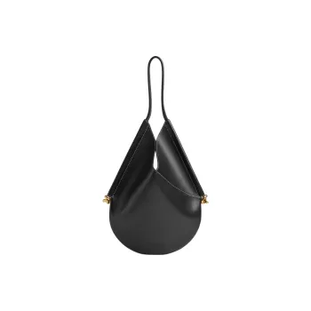 Bottega Veneta Solstice Cow Leather Handbag Shoulder Bag Medium Size Women's Black